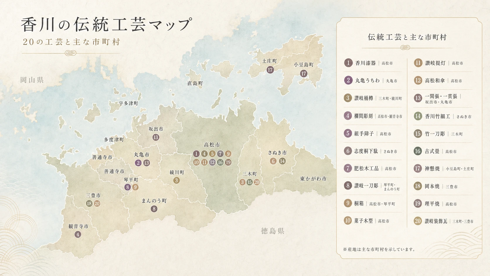 香川の伝統工芸マップ